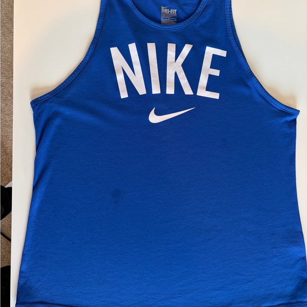 Nike Dri-FIT Athletic Blue Tank Top Sleeveless Shirt